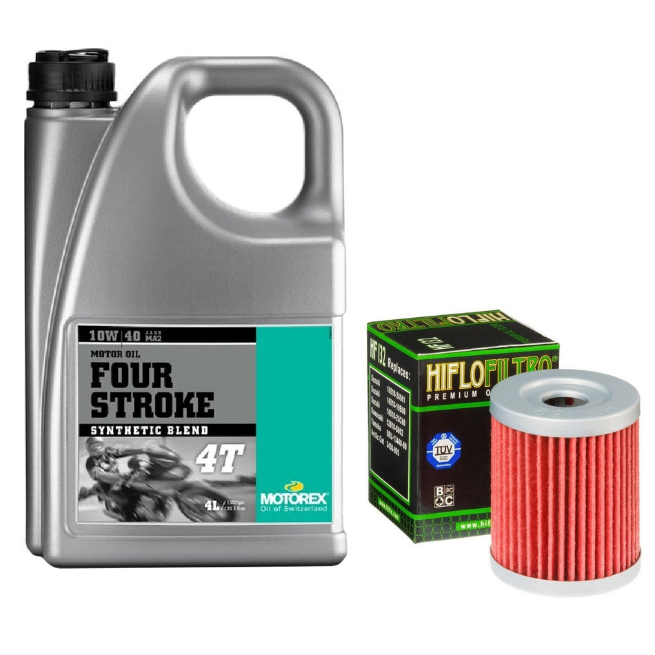 Motorex Four Stroke 10w40 4L Oil & HF132 Oil Filter Kit