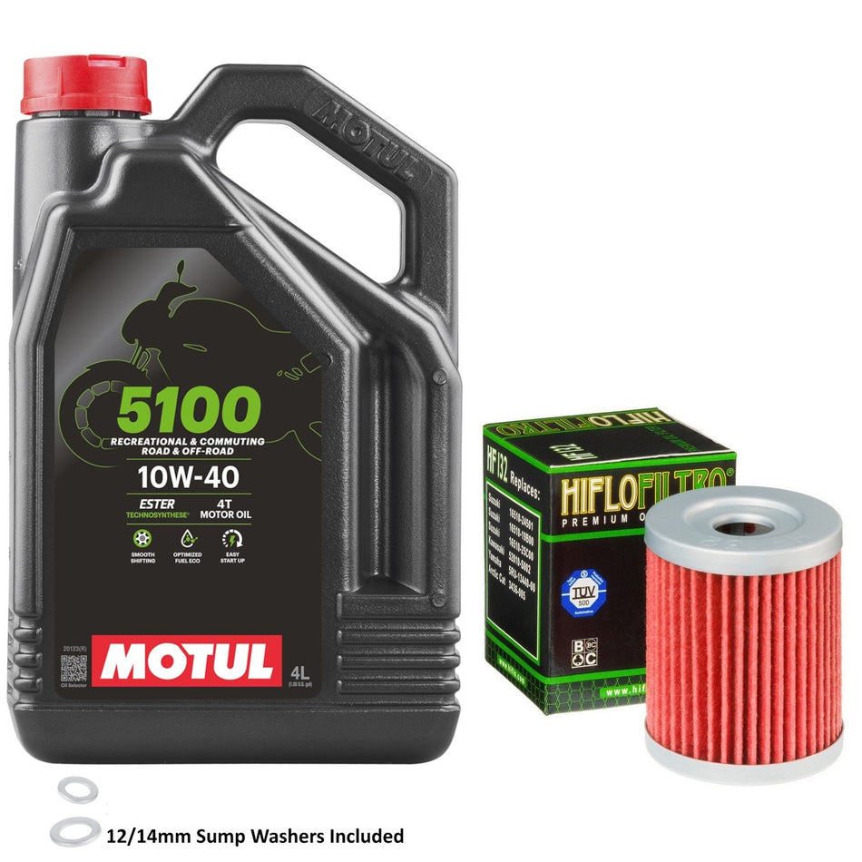 Motul 5100 10w40 4L Oil & HF132 Oil Filter Kit