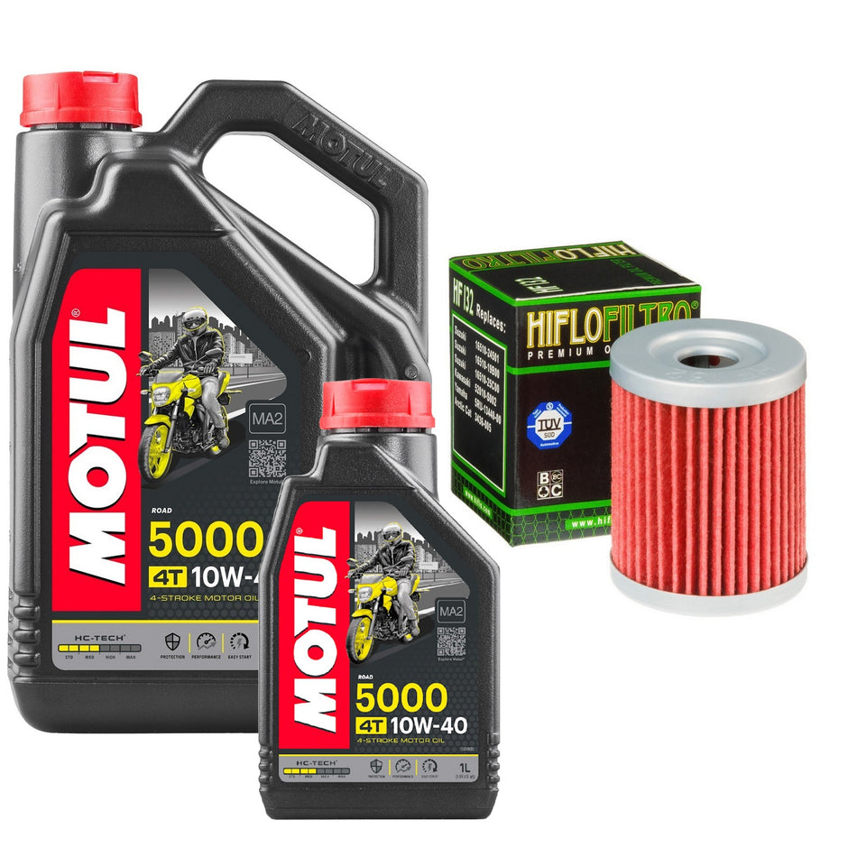 Motul 5000 10w40 5L Oil & HF132 Oil Filter Kit