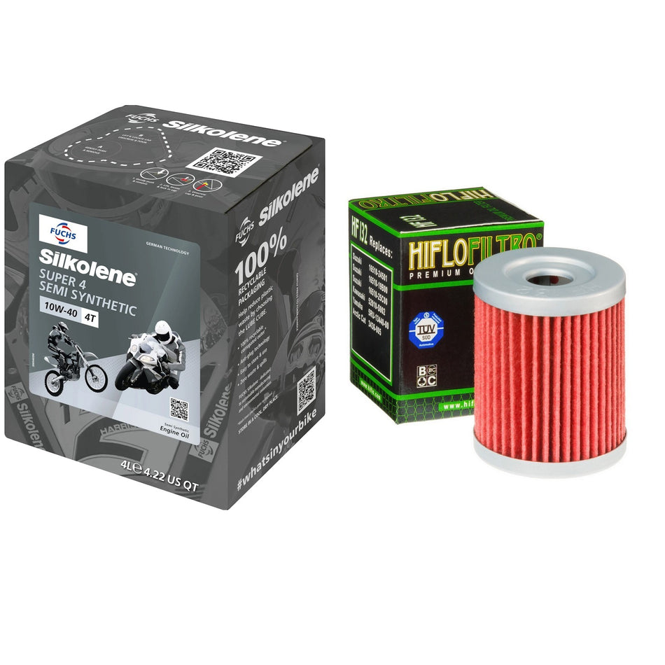 Silkolene Super4 10w40 4L Oil & HF132 Oil Filter Kit