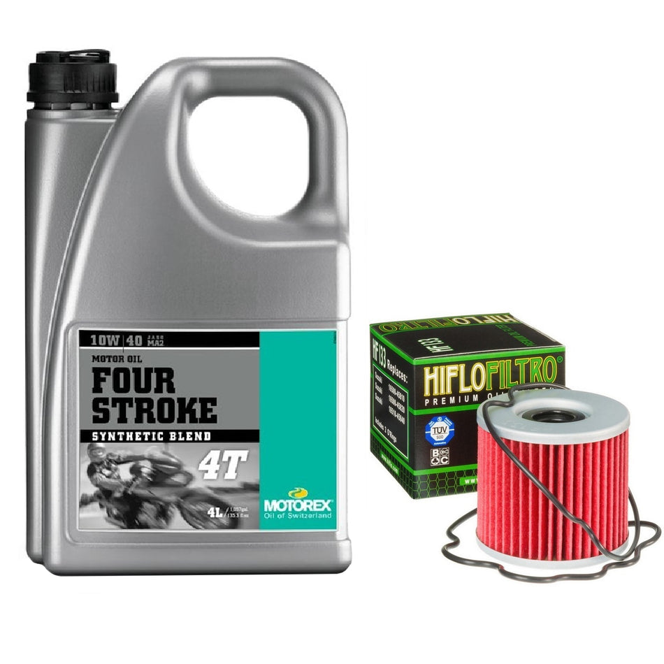 Motorex Four Stroke 10w40 4L Oil & HF133 Oil Filter Kit