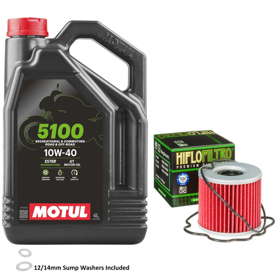 Motul 5100 10w40 4L Oil & HF133 Oil Filter Kit
