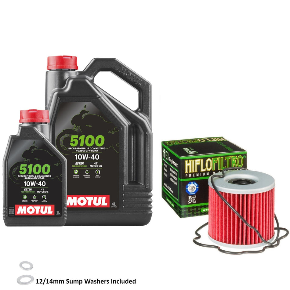 Motul 5100 10w40 5L Oil & HF133 Oil Filter Kit