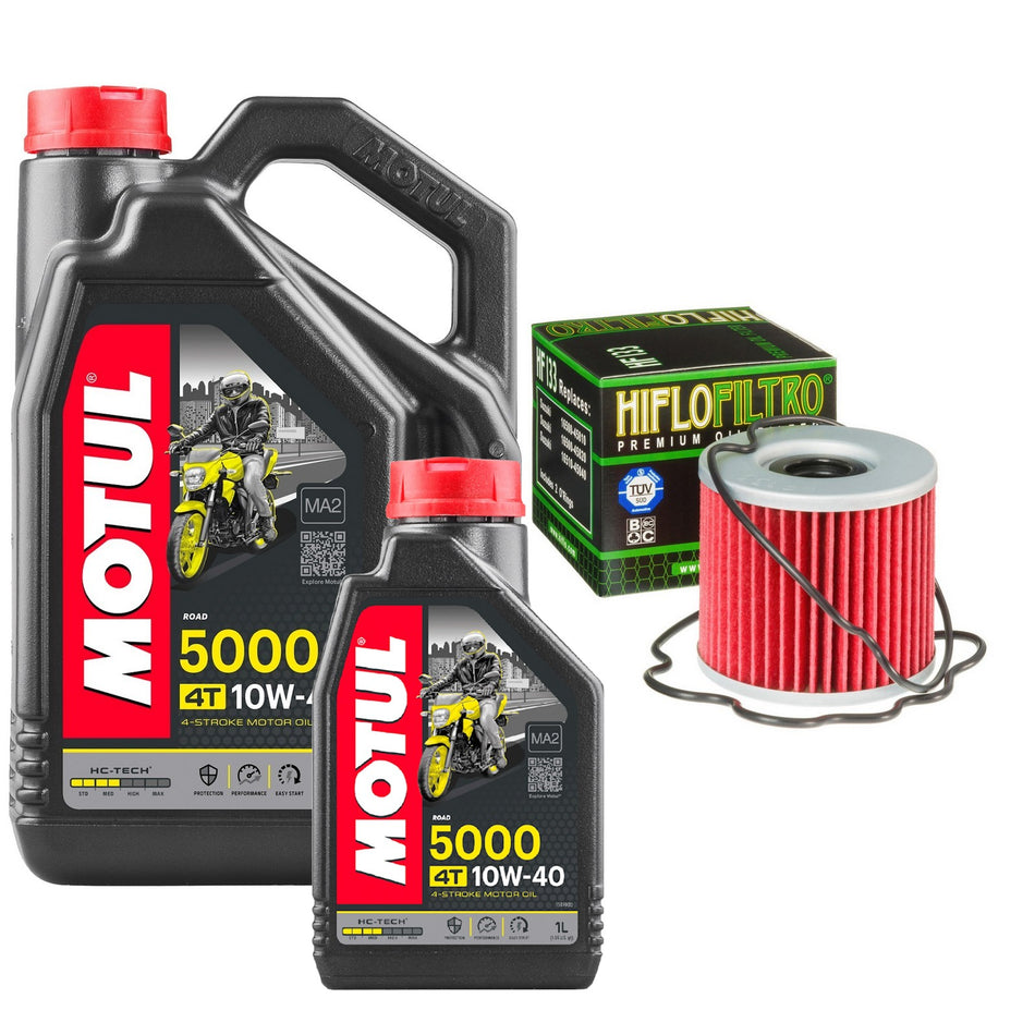 Motul 5000 10w40 5L Oil & HF133 Oil Filter Kit