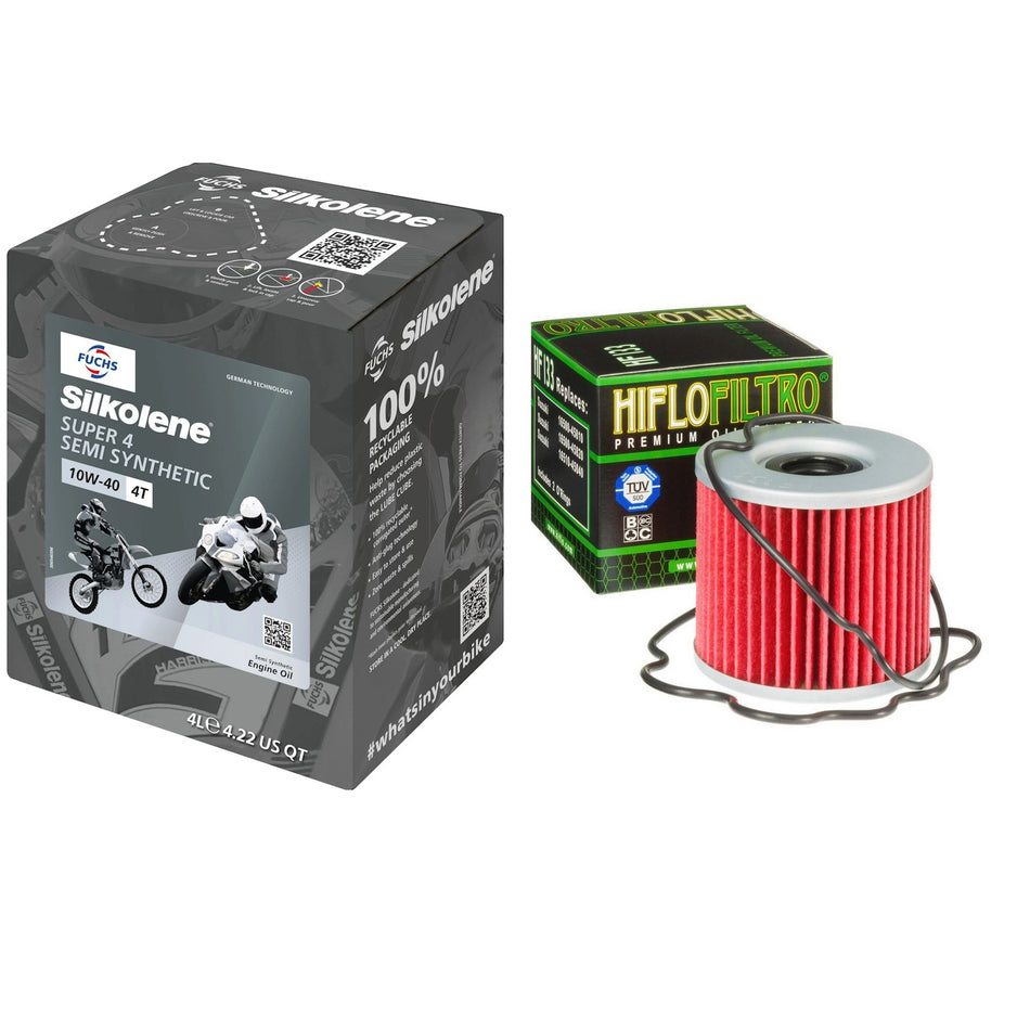 Silkolene Super4 10w40 4L Oil & HF133 Oil Filter Kit