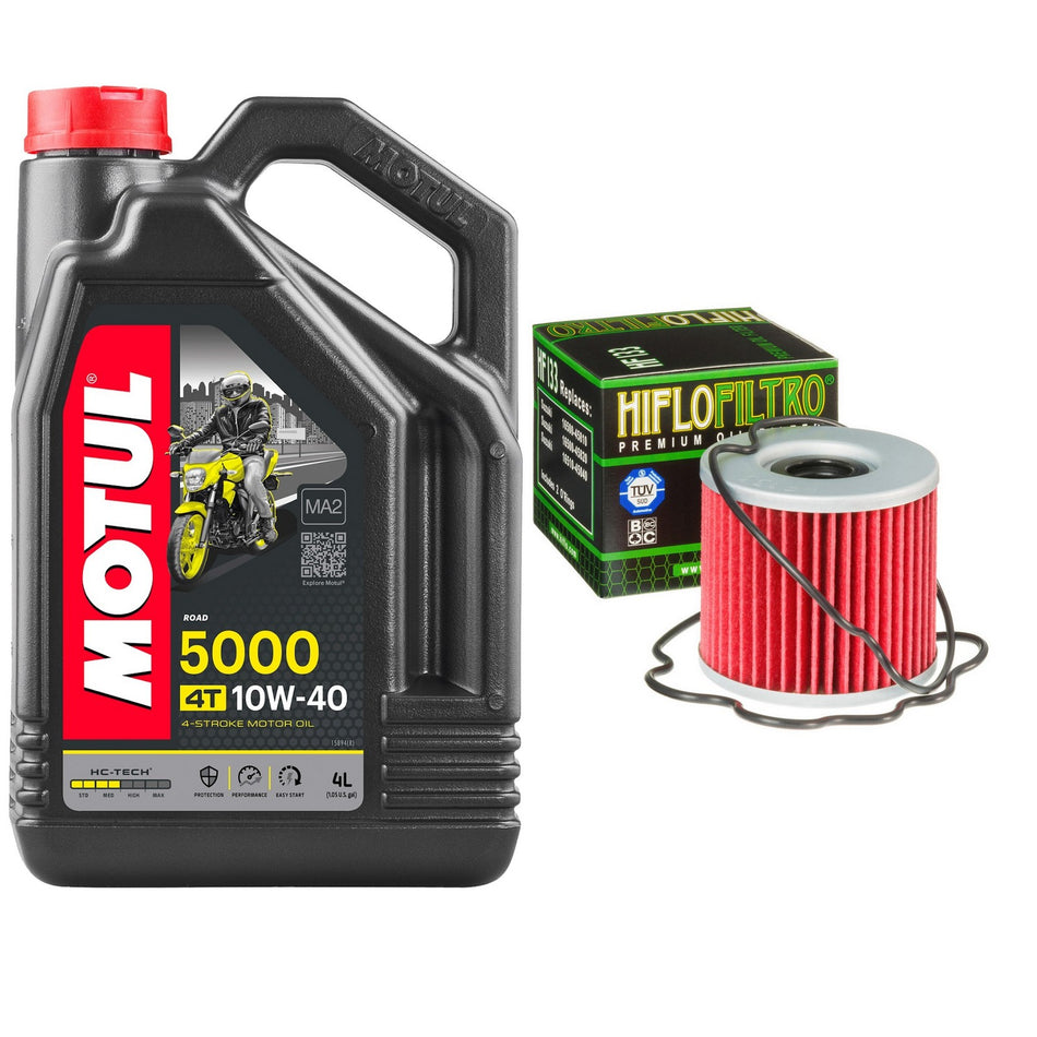 Motul 5000 10w40 4L Oil & HF133 Oil Filter Kit
