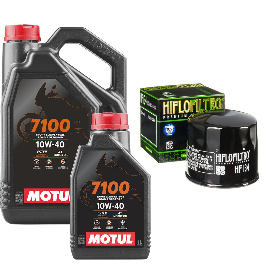 Motul 7100 10w40 5L Oil & HF134 Oil Filter Kit