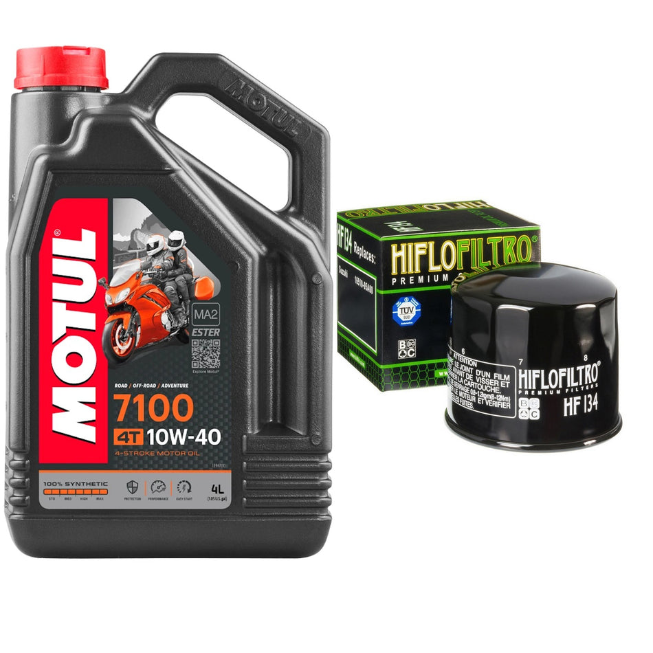 Motul 7100 10w40 4L Oil & HF134 Oil Filter Kit