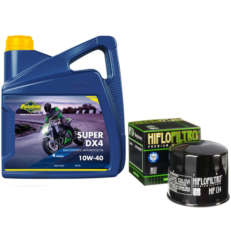 Putoline DX4 10w40 4L Oil & HF134 Oil Filter Kit