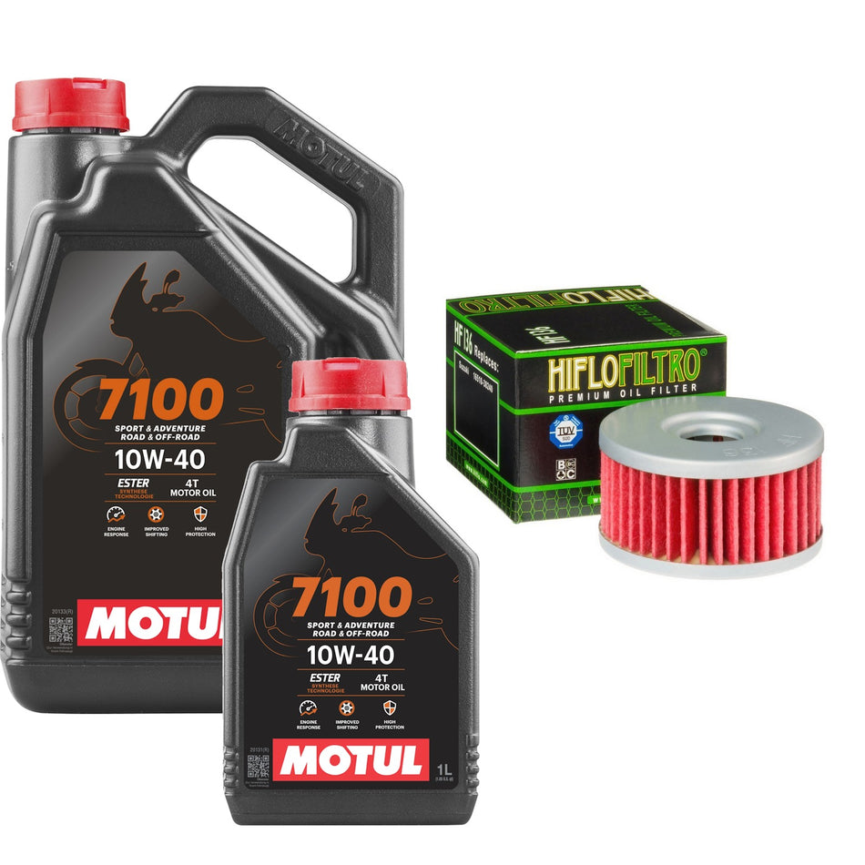 Motul 7100 10w40 5L Oil & HF136 Oil Filter Kit