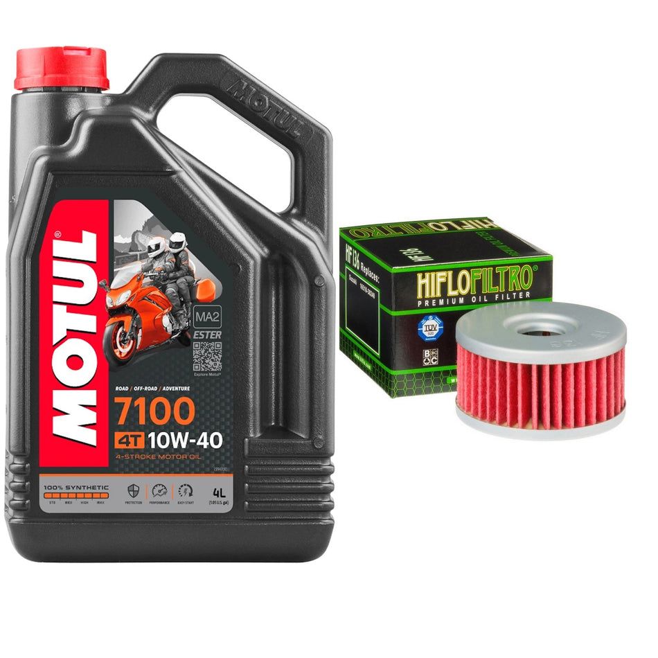 Motul 7100 10w40 4L Oil & HF136 Oil Filter Kit