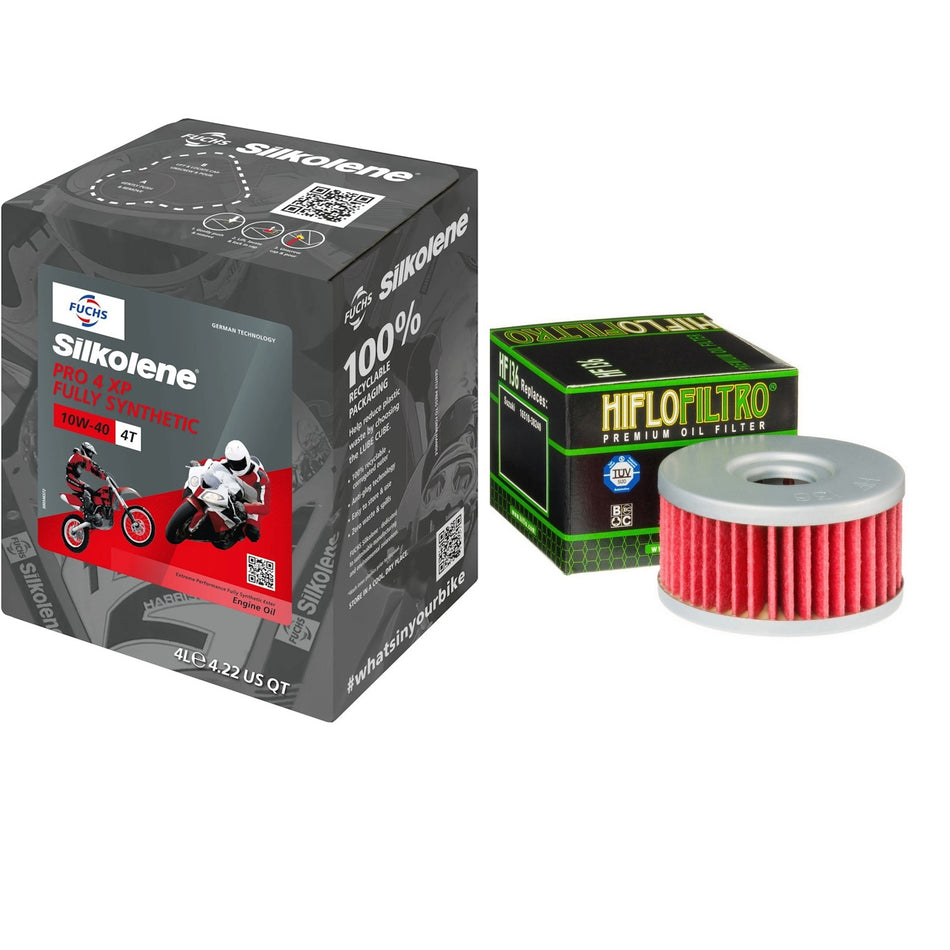 Silkolene Pro 4 10w40 4L Oil & HF136 Oil Filter Kit