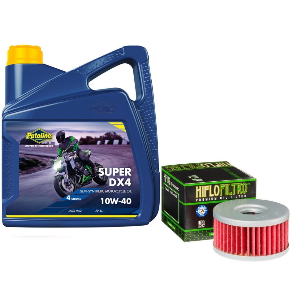Putoline DX4 10w40 4L Oil & HF136 Oil Filter Kit