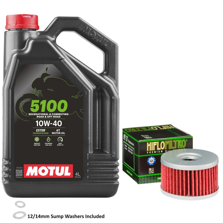 Motul 5100 10w40 4L Oil & HF137 Oil Filter Kit