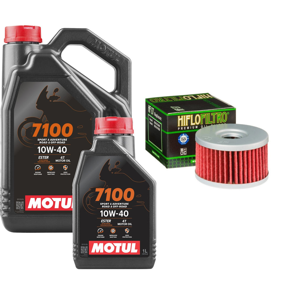 Motul 7100 10w40 5L Oil & HF137 Oil Filter Kit