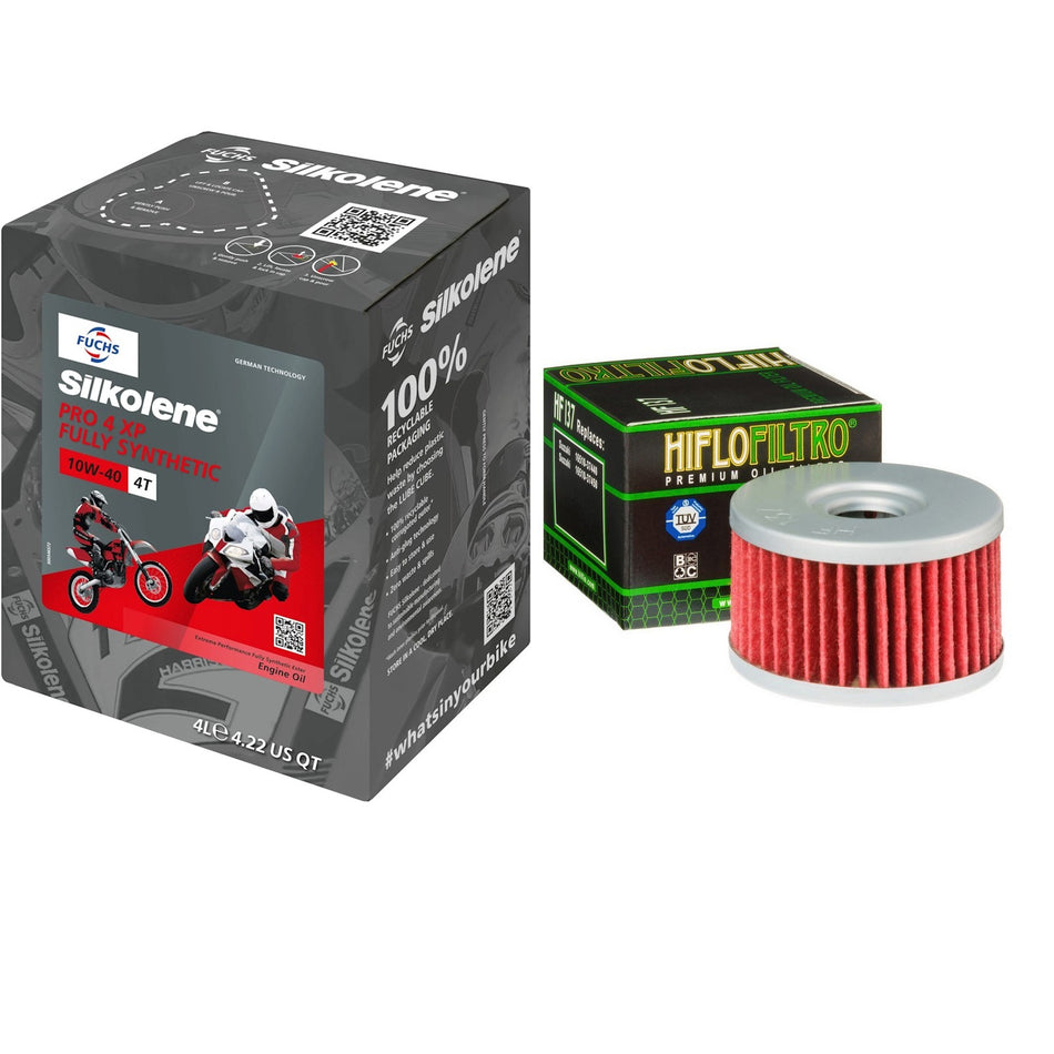 Silkolene Pro 4 10w40 4L Oil & HF137 Oil Filter Kit
