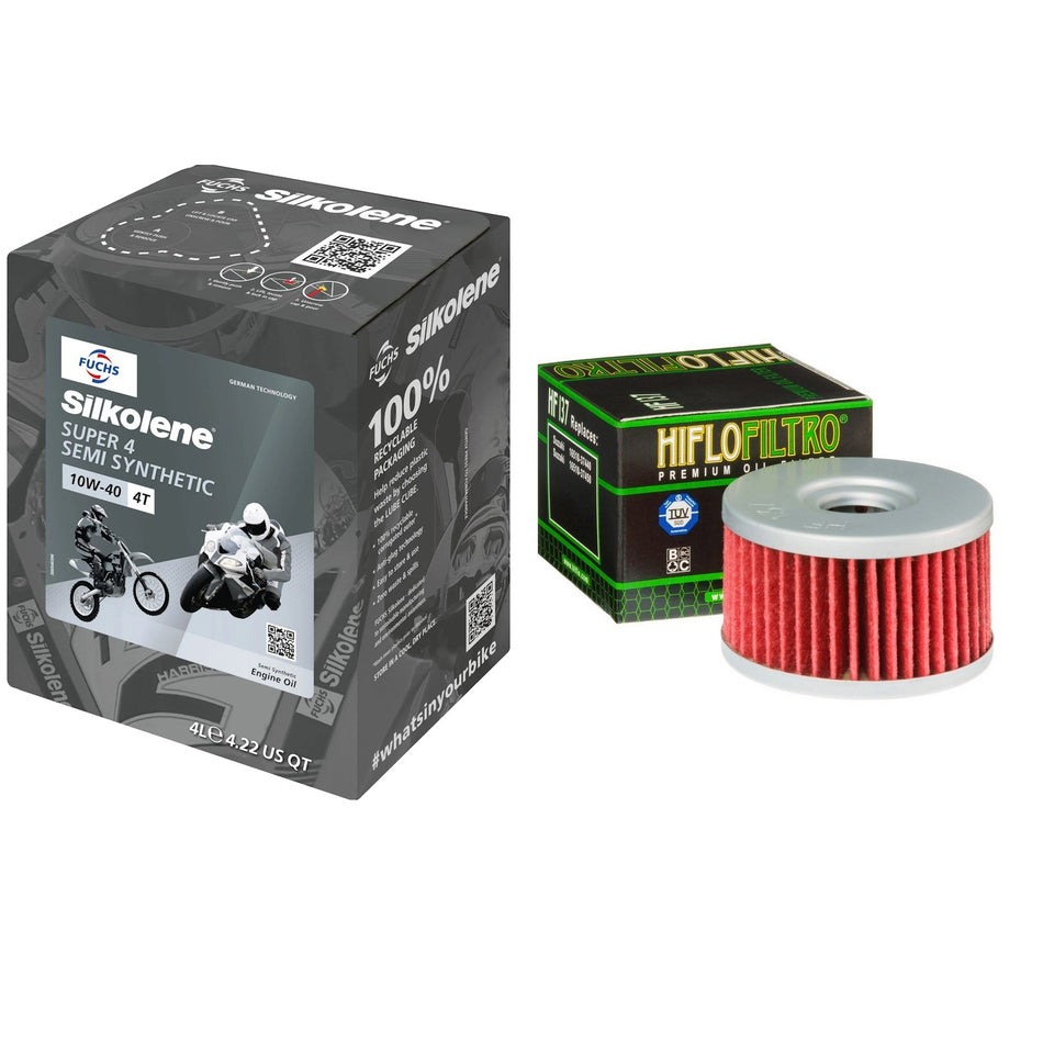Silkolene Super4 10w40 4L Oil & HF137 Oil Filter Kit