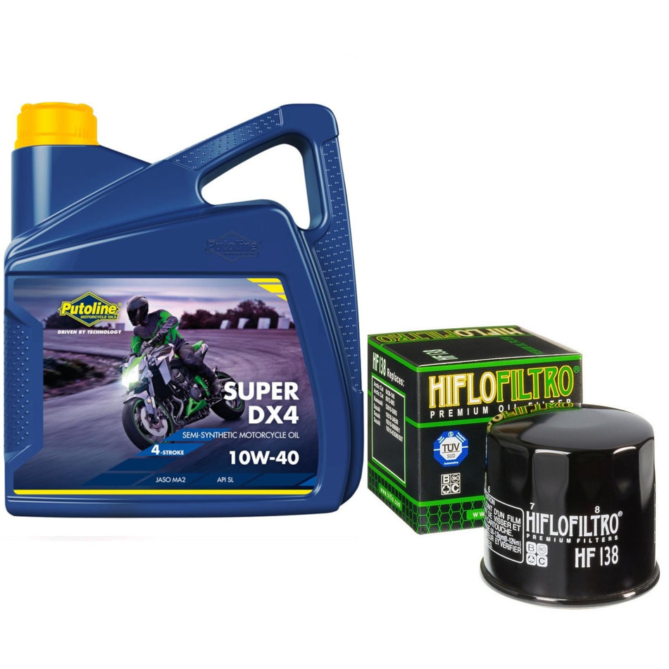 Putoline DX4 10w40 4L Oil & HF138 Oil Filter Kit