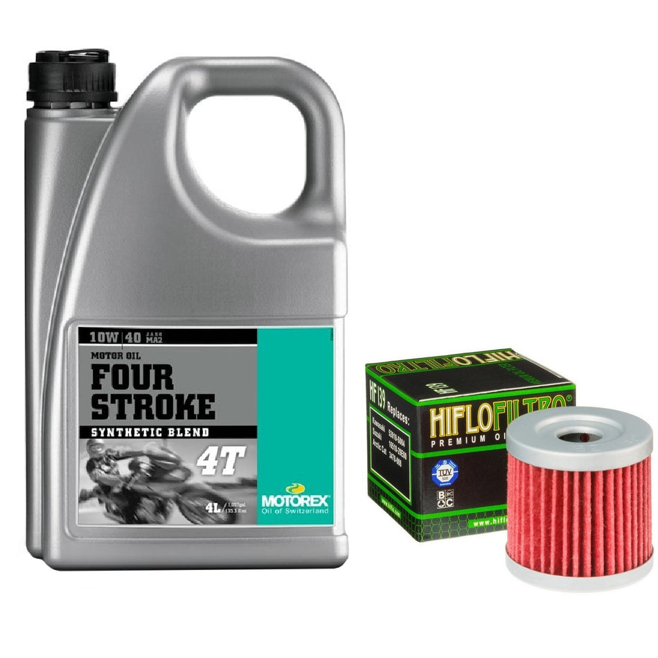 Motorex Four Stroke 10w40 4L Oil & HF139 Oil Filter Kit