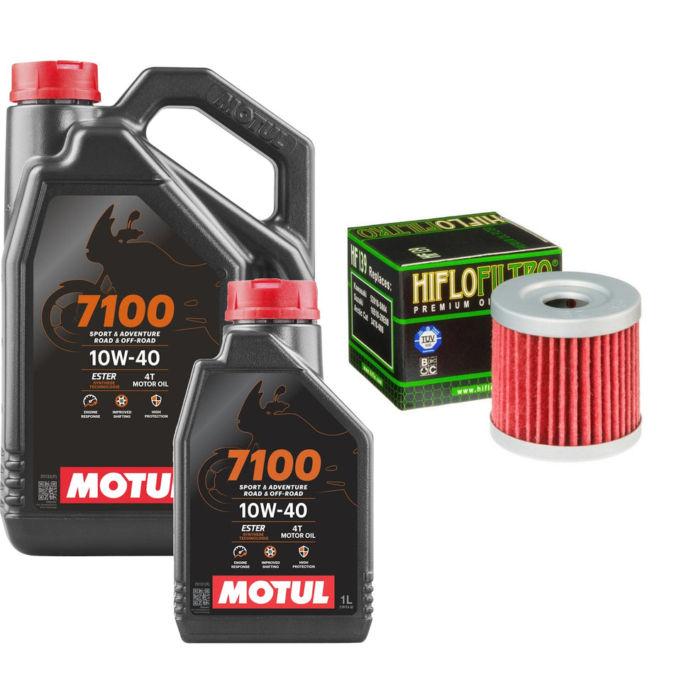 Motul 7100 10w40 5L Oil & HF139 Oil Filter Kit
