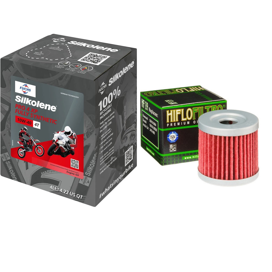 Silkolene Pro 4 10w40 4L Oil & HF139 Oil Filter Kit