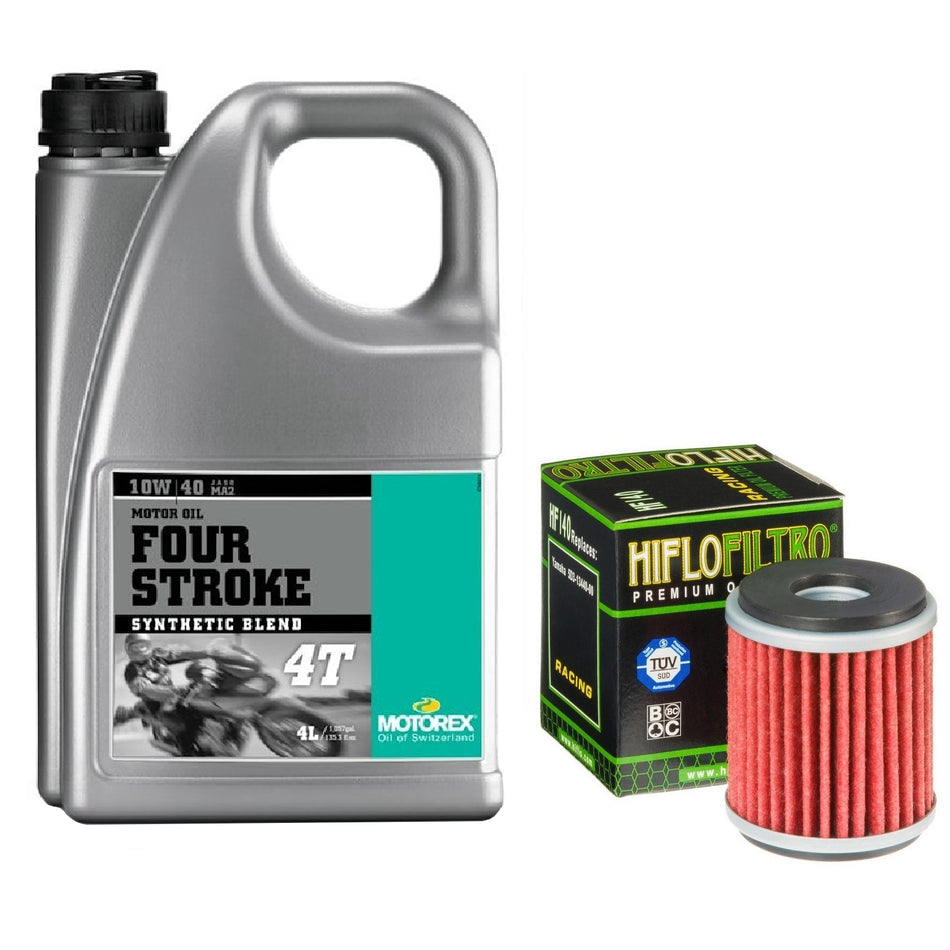 Motorex Four Stroke 10w40 4L Oil & HF140 Oil Filter Kit