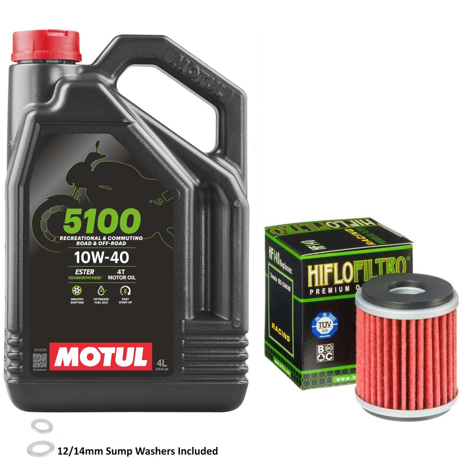 Motul 5100 10w40 4L Oil & HF140 Oil Filter Kit