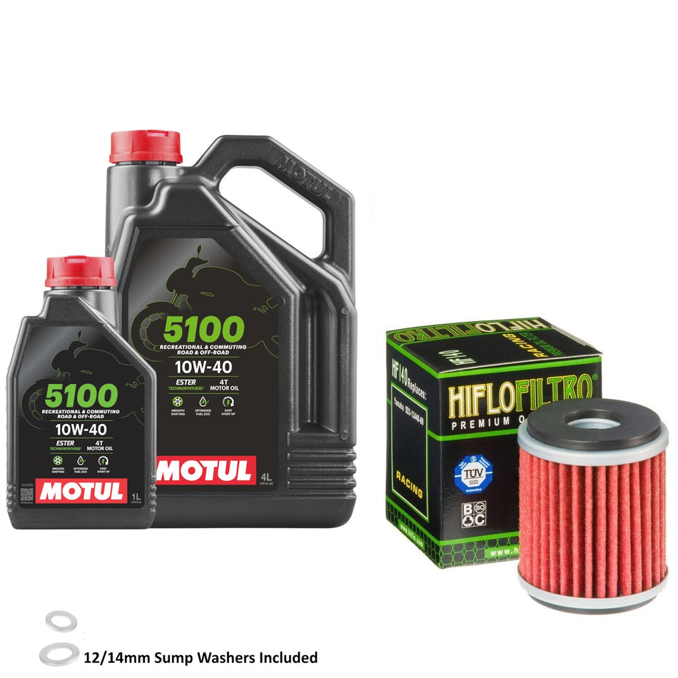 Motul 5100 10w40 5L Oil & HF140 Oil Filter Kit