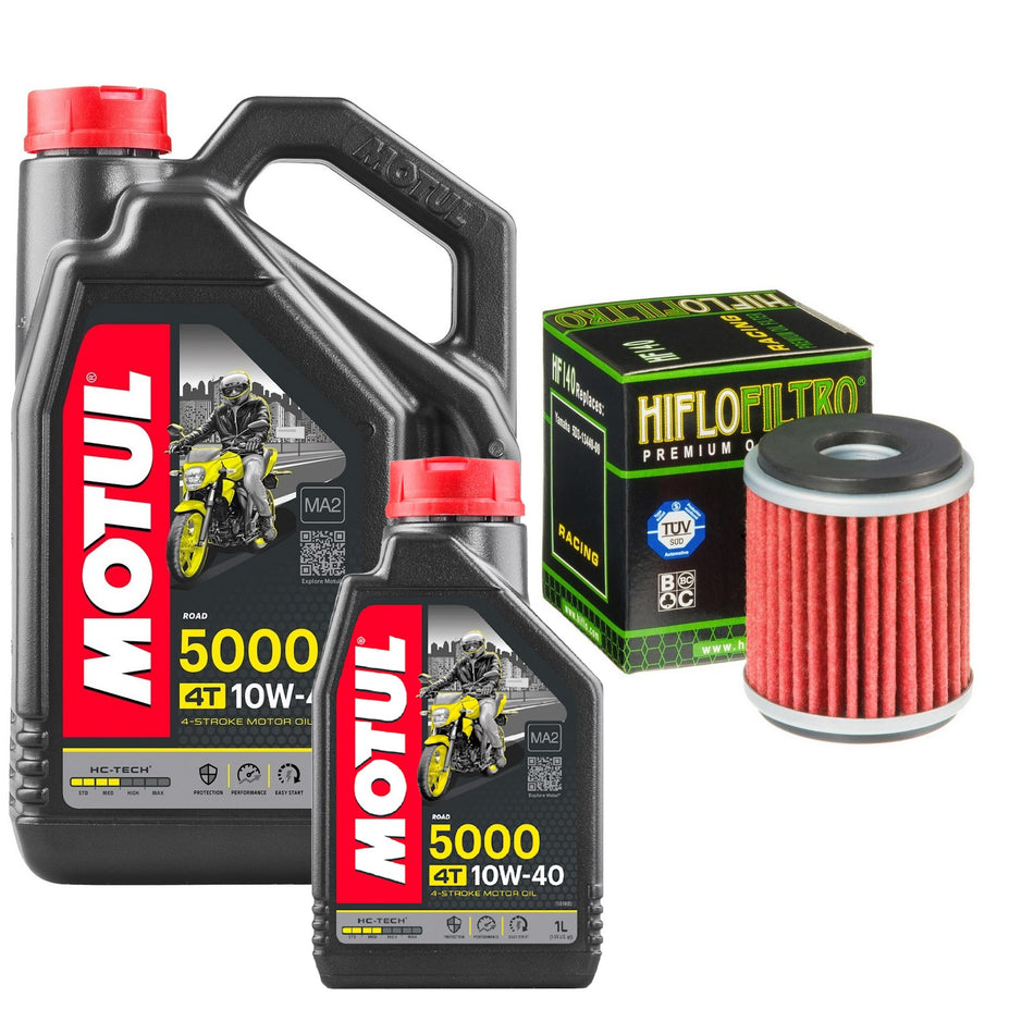 Motul 5000 10w40 5L Oil & HF140 Oil Filter Kit