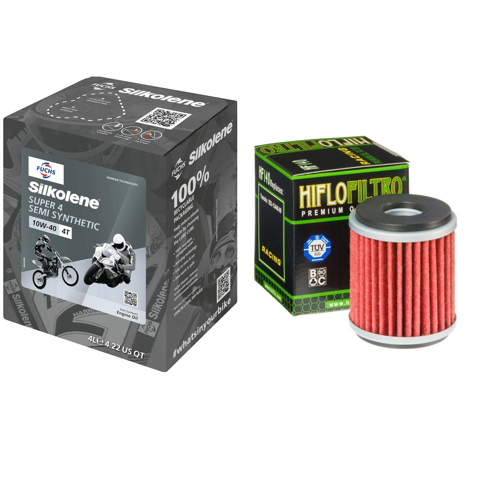 Silkolene Super4 10w40 4L Oil & HF140 Oil Filter Kit
