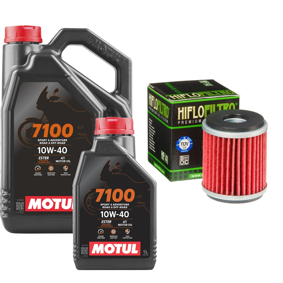 Motul 7100 10w40 5L Oil & HF141 Oil Filter Kit