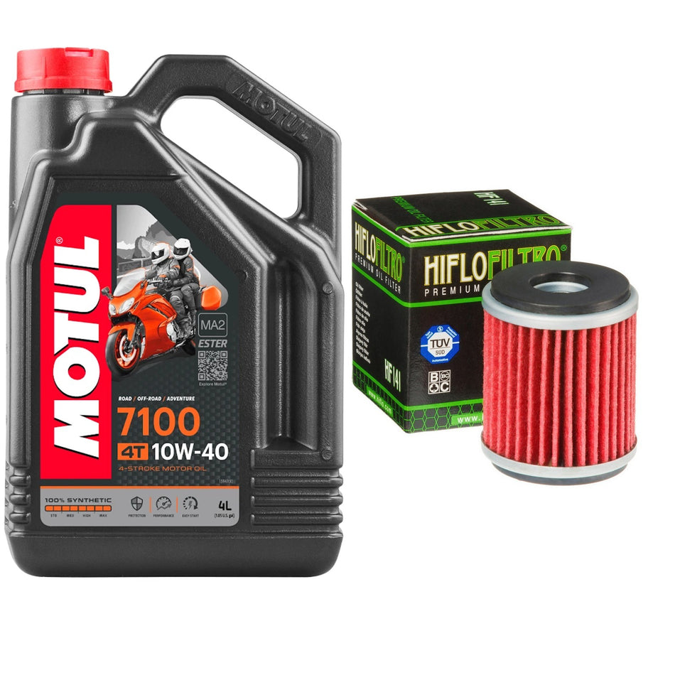 Motul 7100 10w40 4L Oil & HF141 Oil Filter Kit