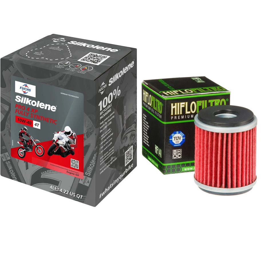 Silkolene Pro 4 10w40 4L Oil & HF141 Oil Filter Kit