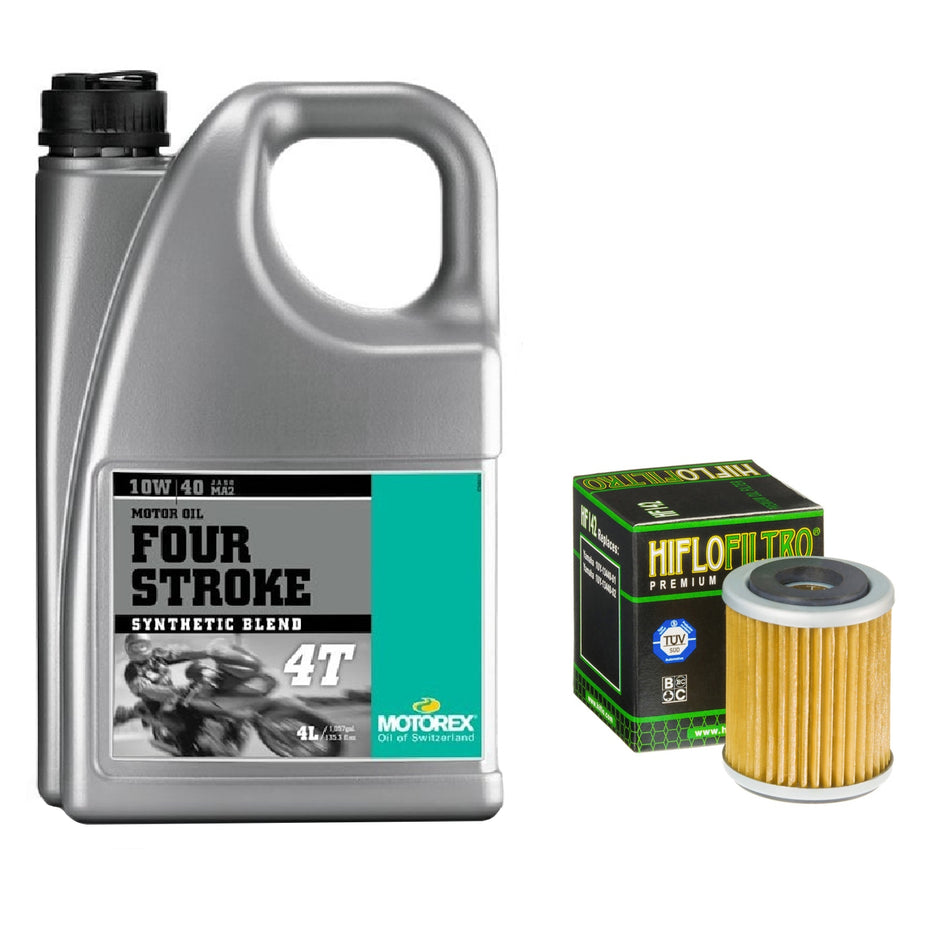 Motorex Four Stroke 10w40 4L Oil & HF142 Oil Filter Kit