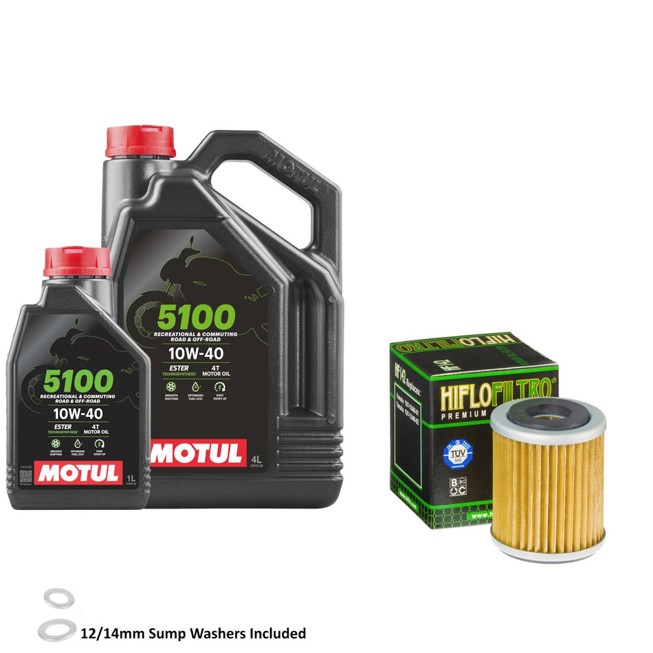 Motul 5100 10w40 5L Oil & HF142 Oil Filter Kit