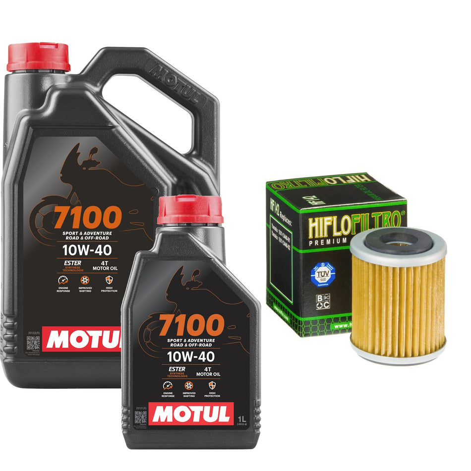 Motul 7100 10w40 5L Oil & HF142 Oil Filter Kit