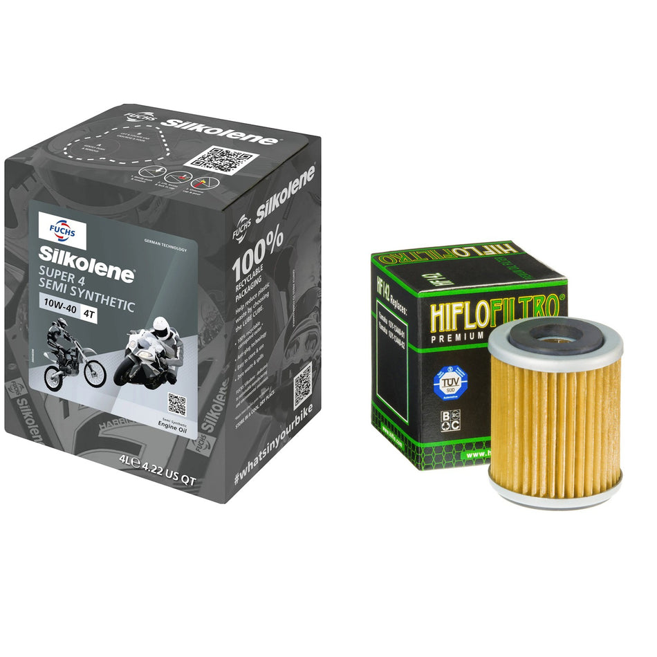 Silkolene Super4 10w40 4L Oil & HF142 Oil Filter Kit