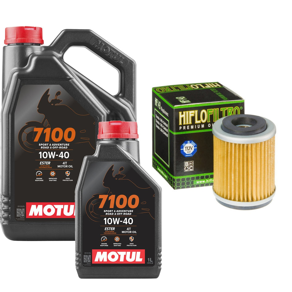 Motul 7100 10w40 5L Oil & HF143 Oil Filter Kit