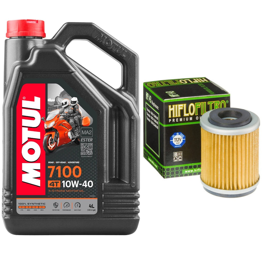 Motul 7100 10w40 4L Oil & HF143 Oil Filter Kit
