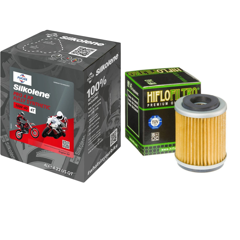 Silkolene Pro 4 10w40 4L Oil & HF143 Oil Filter Kit