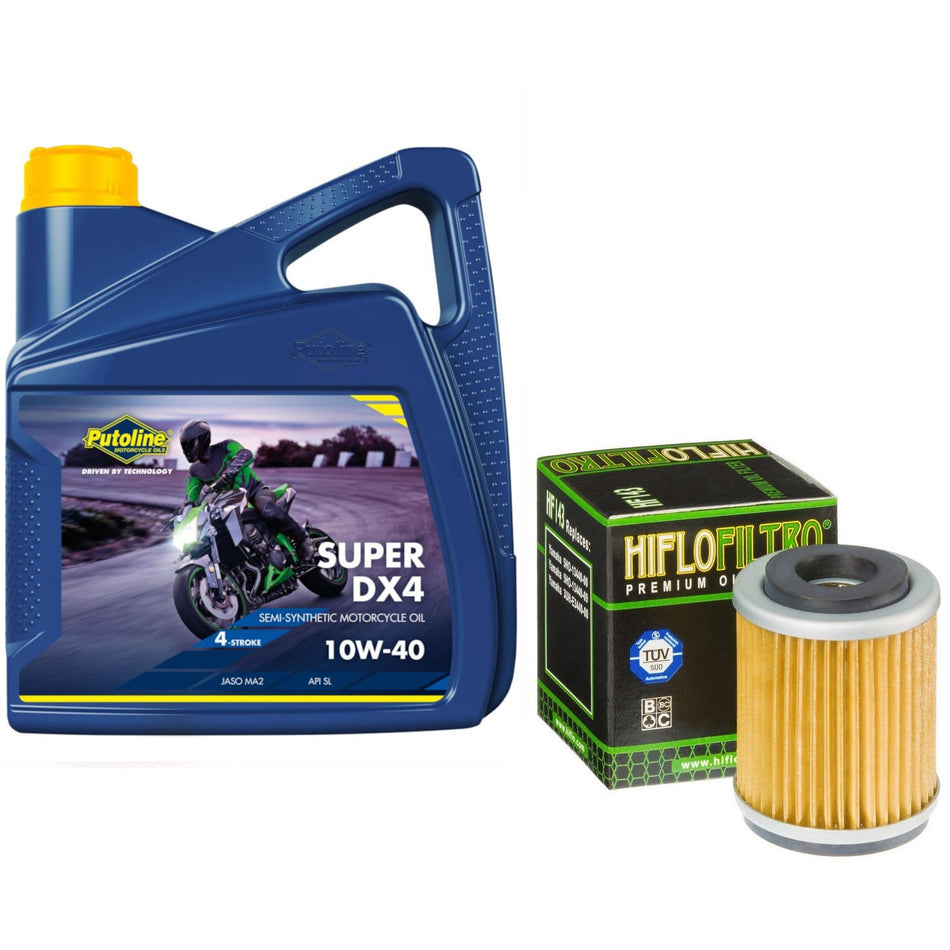 Putoline DX4 10w40 4L Oil & HF143 Oil Filter Kit
