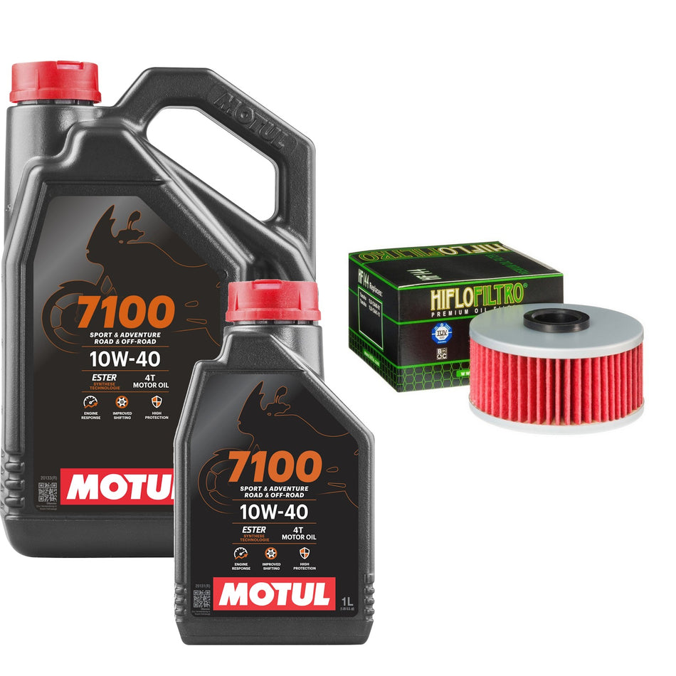 Motul 7100 10w40 5L Oil & HF144 Oil Filter Kit