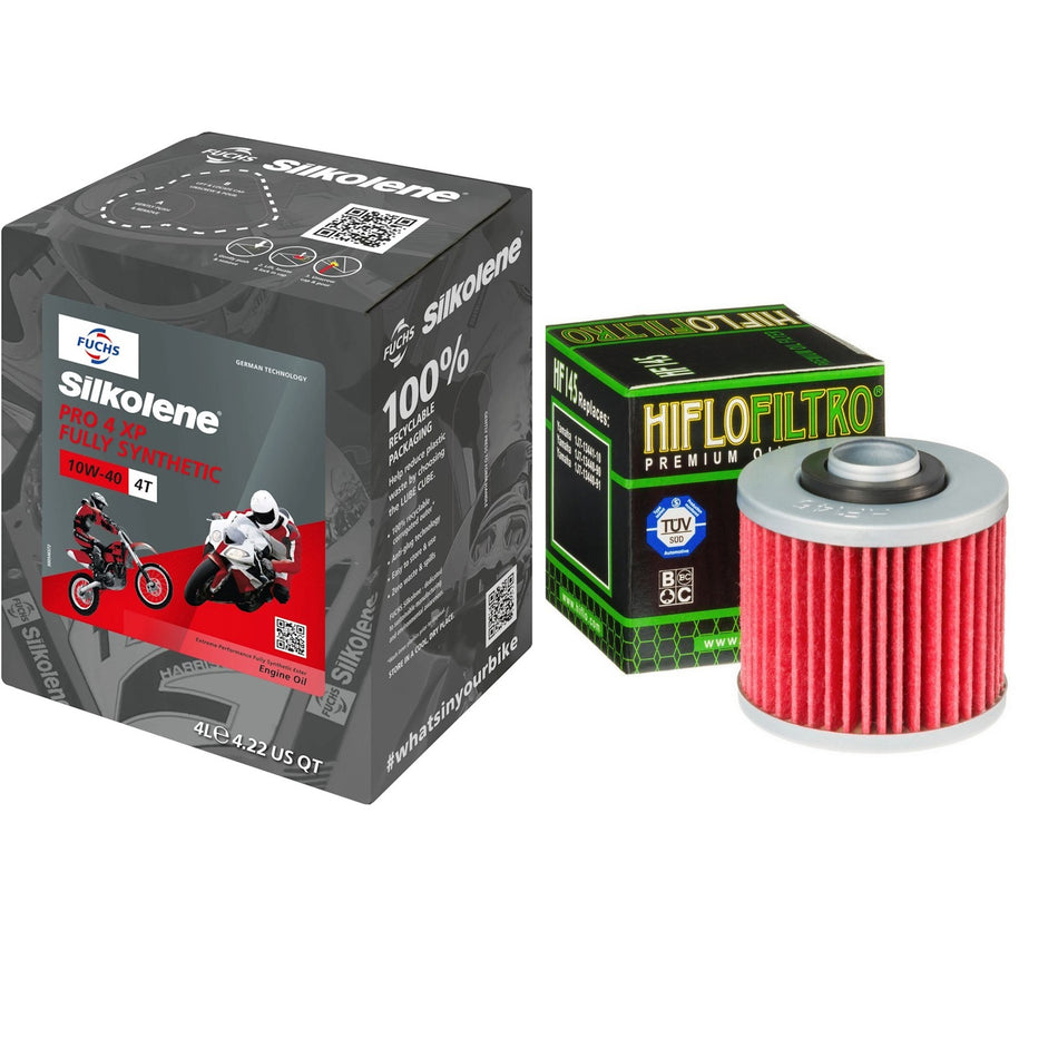 Silkolene Pro 4 10w40 4L Oil & HF145 Oil Filter Kit
