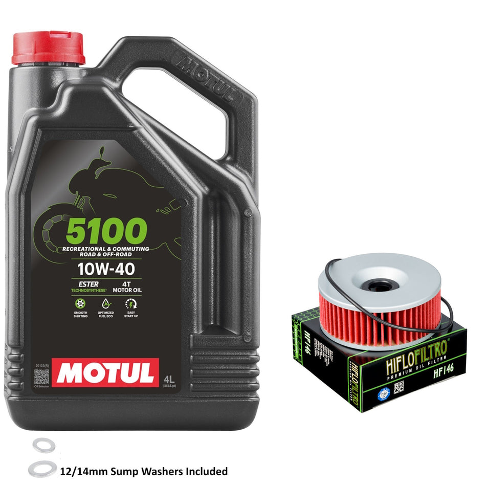 Motul 5100 10w40 4L Oil & HF146 Oil Filter Kit