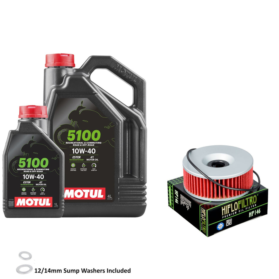 Motul 5100 10w40 5L Oil & HF146 Oil Filter Kit