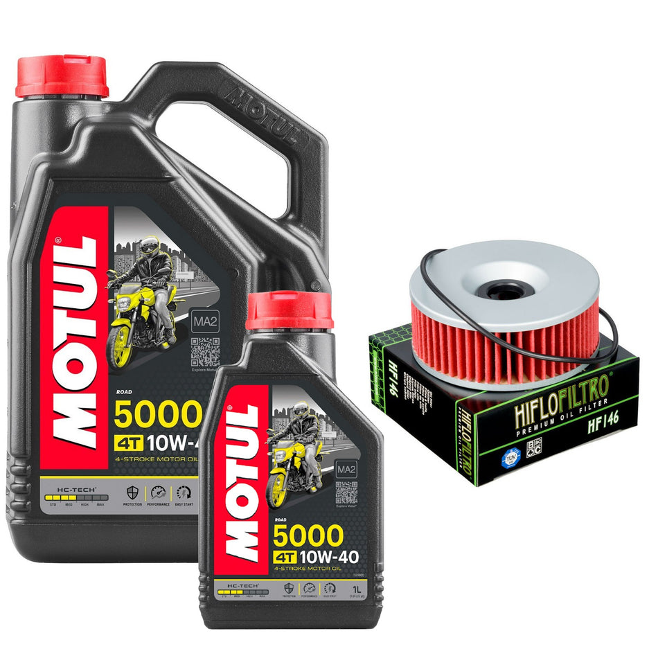 Motul 5000 10w40 5L Oil & HF146 Oil Filter Kit