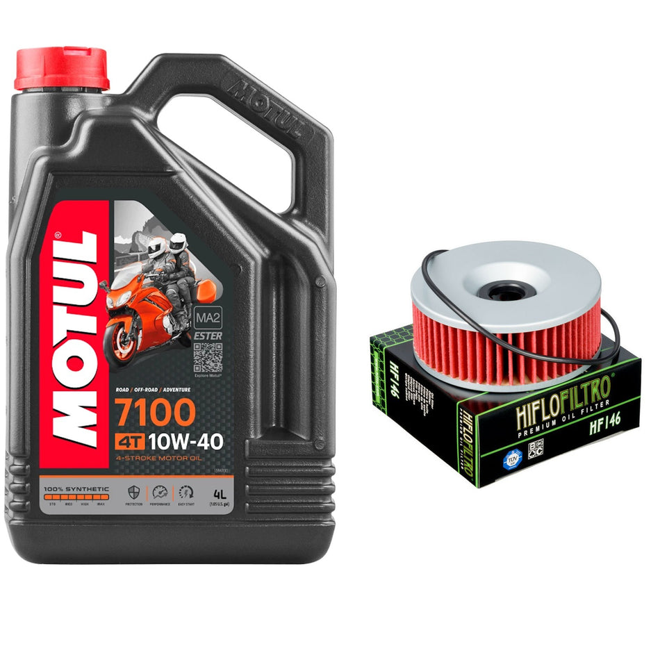 Motul 7100 10w40 4L Oil & HF146 Oil Filter Kit