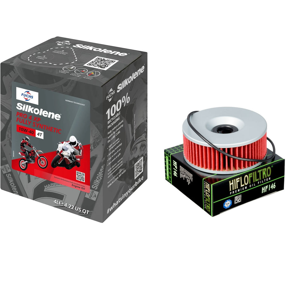 Silkolene Pro 4 10w40 4L Oil & HF146 Oil Filter Kit