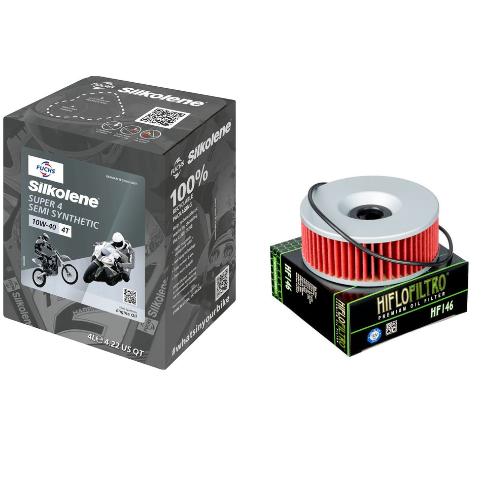 Silkolene Super4 10w40 4L Oil & HF146 Oil Filter Kit