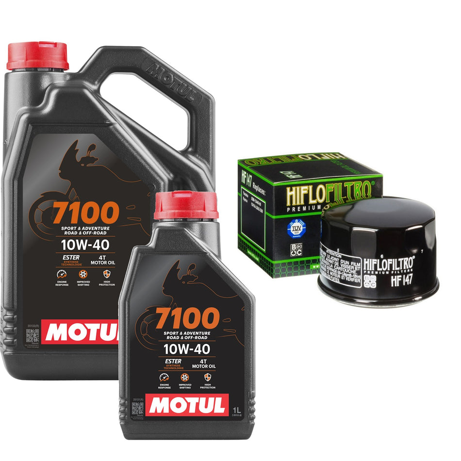 Motul 7100 10w40 5L Oil & HF147 Oil Filter Kit